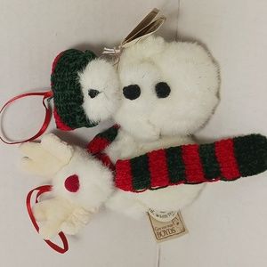 Boyds Bear Ornaments Snowman Mini Sparkle Q. Snowbeary Farkle R. Snowmoose